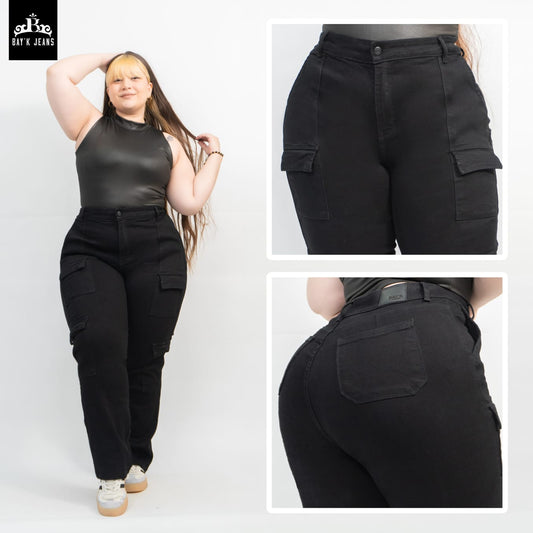Jeans Mujer Cargo Curvy 2155