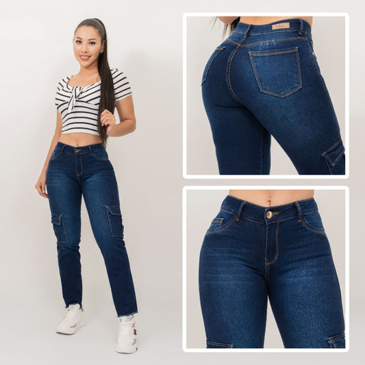 Jeans Cargo Mujer 784